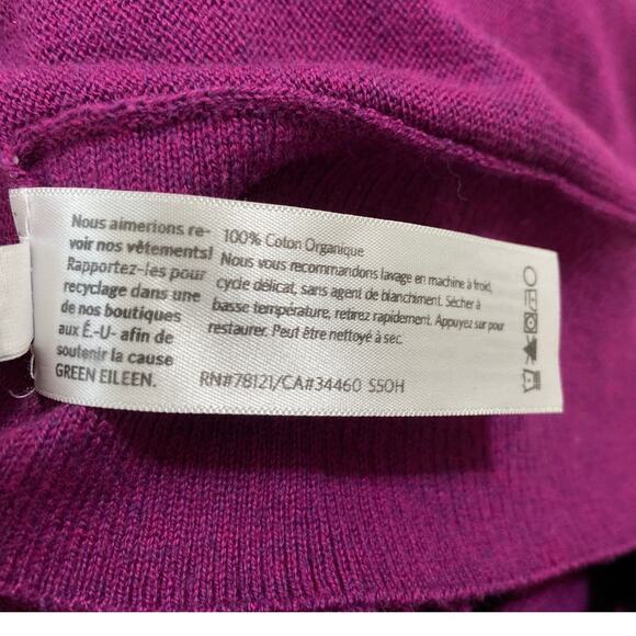 Eileen Fisher Women's Sweater Tunic Purple Sweater organic cotton Size Medium - Picture 5 of 5
